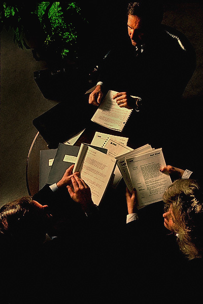 meeting overhead shot